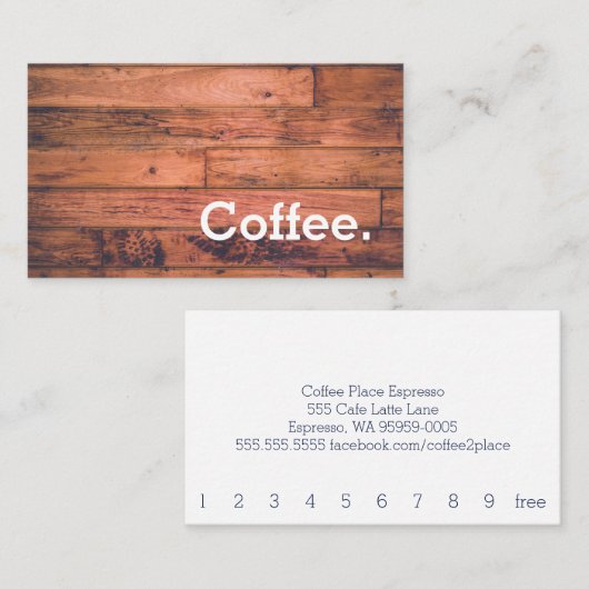 Carte perforée simple de café de fidélité de (Devant / Derrière)