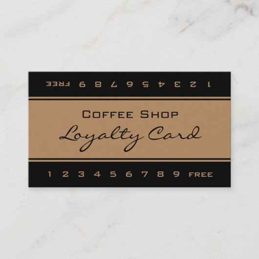 Carte perforée simple de noir d'or de fidélité (Devant)