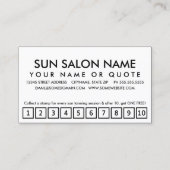 Carte perforée TAN. fidélité (Dos)