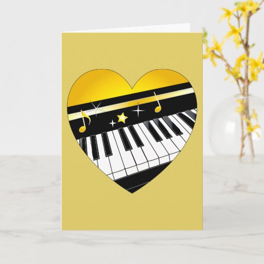 Carte Performance piano (Fleur jaune)