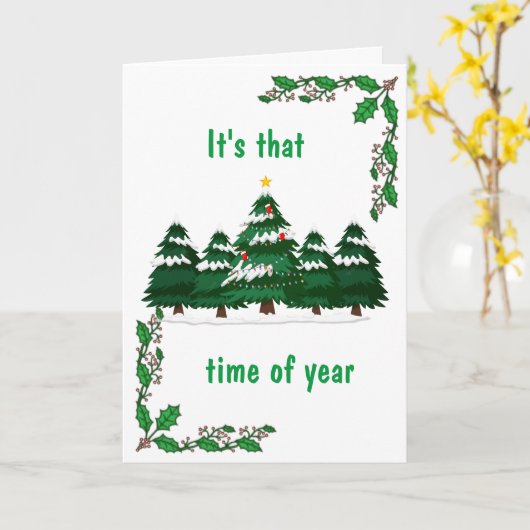 CARTE PÉRIODE DE L'ANNÉE POUR SE RENCONTRER SOUS LE GUI (Fleur jaune)