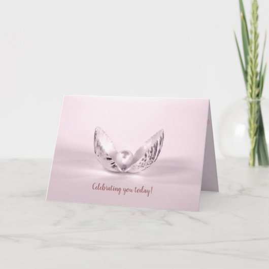 Carte perle dans l'anniversaire de coquillage (Devant)