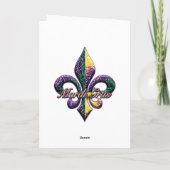 Carte Perle Fleur de lis 2 de mardi gras (Dos)