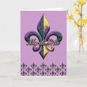 Carte Perle Fleur de lis 2 de mardi gras (Fleur jaune)
