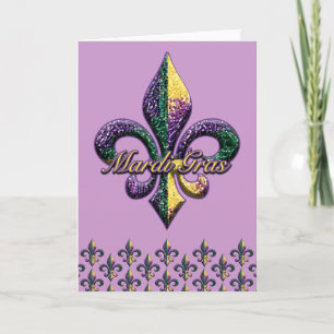 Carte Perle Fleur de lis 2 de mardi gras