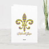 Carte Perle Fleur de lis de mardi gras (Dos)
