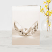 Carte perle unique dans coquillage (Fleur jaune)