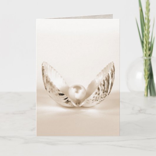 Carte perle unique dans une coquille (Devant)