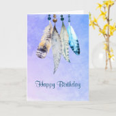 Carte Perles d'aquarelle 'n Plumes heureux anniversaire (Fleur jaune)