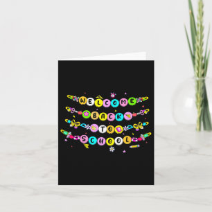 Carte Perles de Bracelet Bienvenue au Retour à l'École P