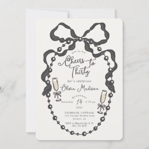 Carte Perles & Prosecco Coquette Bow Fête des mariées In