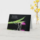 Carte Perles sur la sympathie des tulipes (Fleur jaune)