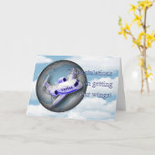 Carte Permis de pilote. Vous avez des ailes. Félicitatio (Fleur jaune)