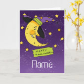 Carte péronalée d'Halloween (Fleur jaune)