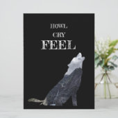 Carte Perosnalized, Wolf Howling Card (Debout devant)