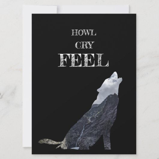Carte Perosnalized, Wolf Howling Card (Devant)