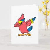 Carte Perroquet à la danse hip hop Dab (Fleur jaune)