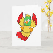 Carte Perroquet à tête verte (Fleur jaune)