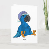 Carte Perroquet au lit avec bonnet de nuit (Dos)
