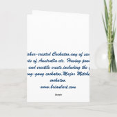 Carte Perroquet australien, Cockatoo (Dos)