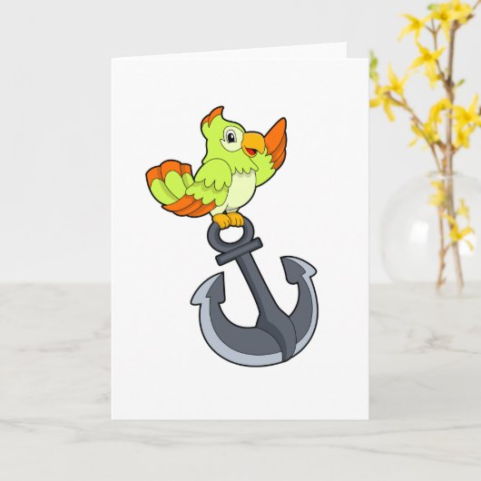 Carte Perroquet avec Ancre (Fleur jaune)