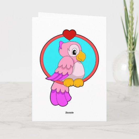Carte Perroquet avec Cœur (Dos)