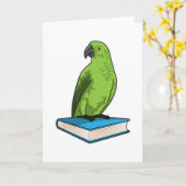 Carte Perroquet avec livre (Fleur jaune)