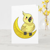 Carte Perroquet avec Lune (Fleur jaune)
