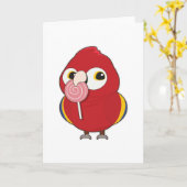 Carte Perroquet avec sucette (Fleur jaune)