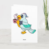 Carte Perroquet avec une tasse de café (Dos)