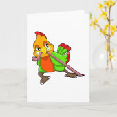 Carte Perroquet avec Ver (Fleur jaune)