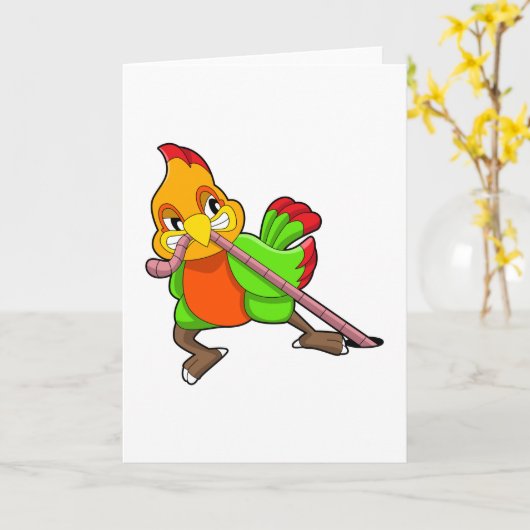 Carte Perroquet avec Ver (Fleur jaune)