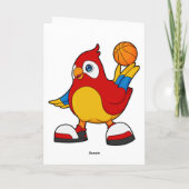 Carte Perroquet basketteur avec ballon de basket (Dos)
