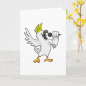 Carte Perroquet chanteur avec microphone (Fleur jaune)