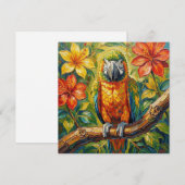Carte Perroquet Coloré Impastos   (Devant / Derrière)