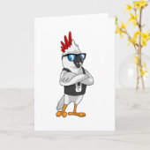 Carte Perroquet en musicien avec lunettes de soleil (Fleur jaune)