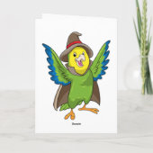 Carte Perroquet en sorcier avec chapeau (Dos)