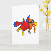 Carte Perroquet en vol en tant que pilote (Fleur jaune)