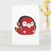 Carte Perroquet - Musique avec casque (Fleur jaune)