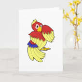 Carte Perroquet rouge jaune (Fleur jaune)