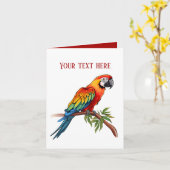 Carte Perroquet tropical mignon ajouter du texte à n'imp (Fleur jaune)