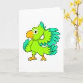 Carte Perroquet vert (Fleur jaune)