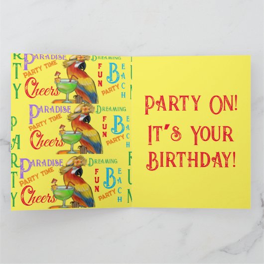 Carte Perroquets de Fête (Intérieur)