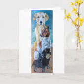 Carte Perros en la Playa Peinture d'Alfred Fox (Fleur jaune)