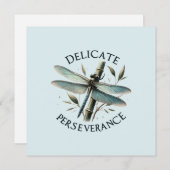 Carte Persévérance délicate - libellule artistique (Devant / Derrière)