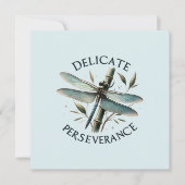 Carte Persévérance délicate - libellule artistique (Devant)