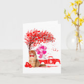Carte Persian Cat Heart Tree Valentines Day  (Fleur jaune)