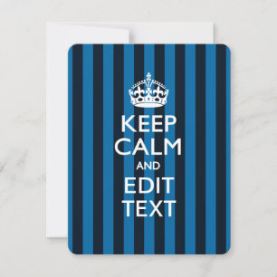 Carte Personalisé KEEP CALM Votre texte sur les bandes b