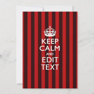 Carte Personalisé KEEP CALM Votre texte sur les bandes r