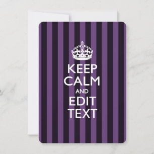 Carte Personalisé KEEP CALM Votre texte sur les rayures 